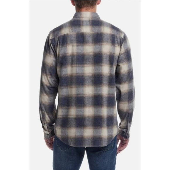 NEW Weatherproof Vintage Men's XXLT Flannel Shirt Tall Blue Plaid Button Down - Picture 2 of 9